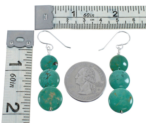 Sterling Silver Turquoise Bead Hook Dangle Earrings AX128059